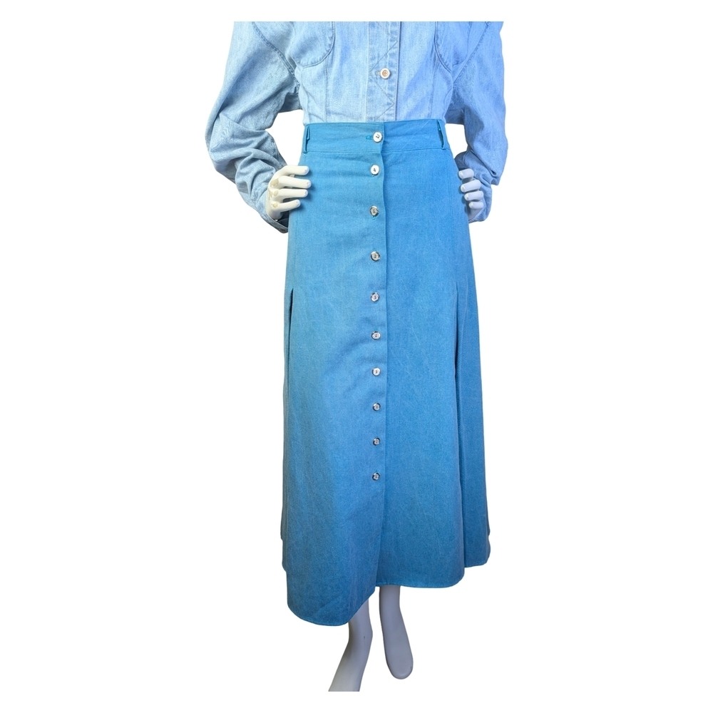 Vintage Western Attitude Maxi Button Front Boho Skirt | Plus Sized, Size 18
